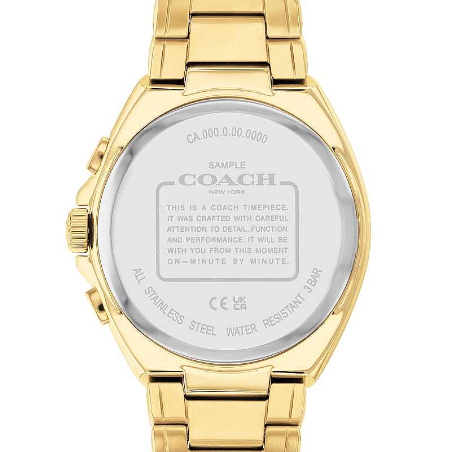 Coach Men'S Coach Jackson Gold-Tone Ip Chronograph Watch With Black Dial (Model: 14602697) Watches