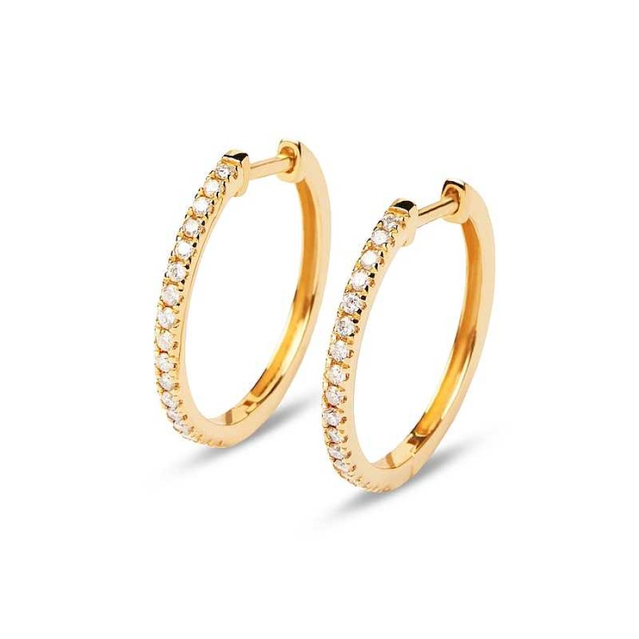 Zales Pdpaola At Zales 1/4 Ct. T.W. Lab-Created Diamond 18.0Mm Hoop Earrings In 18K Gold Earrings