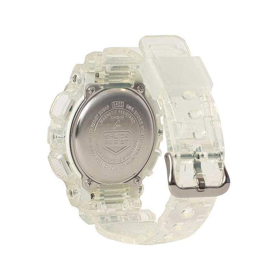 Casio Ladies' Casio G-Shock Classic Clear Resin Strap Watch With Gold-Tone Dial (Model: Gmas110Sg-7A) Watches