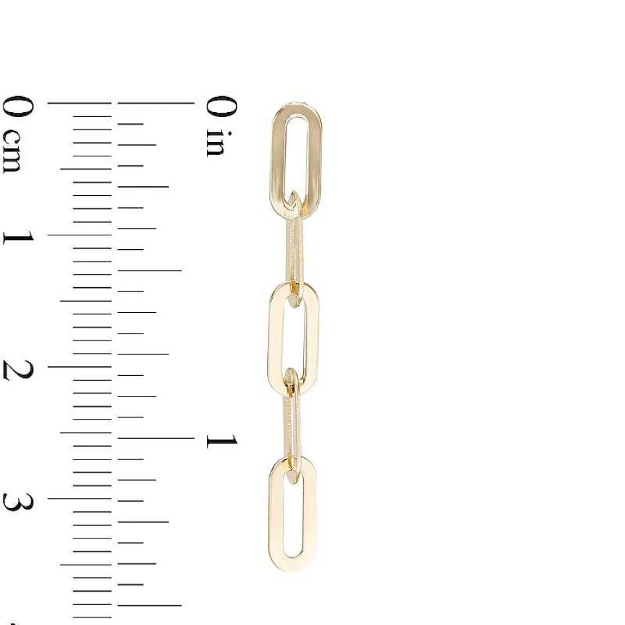 Zales Paper Clip Link Linear Drop Earrings In 10K Gold Earrings