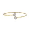 Zales 1/2 Ct. T.W. Multi-Diamond Frame Flexible Bangle In Sterling Silver With 14K Gold Plate Bracelets