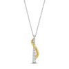 Zales 1/3 Ct. T.W. Journey Diamond Ribbon Overlay Stick Pendant In Sterling Silver And 10K Gold Necklaces