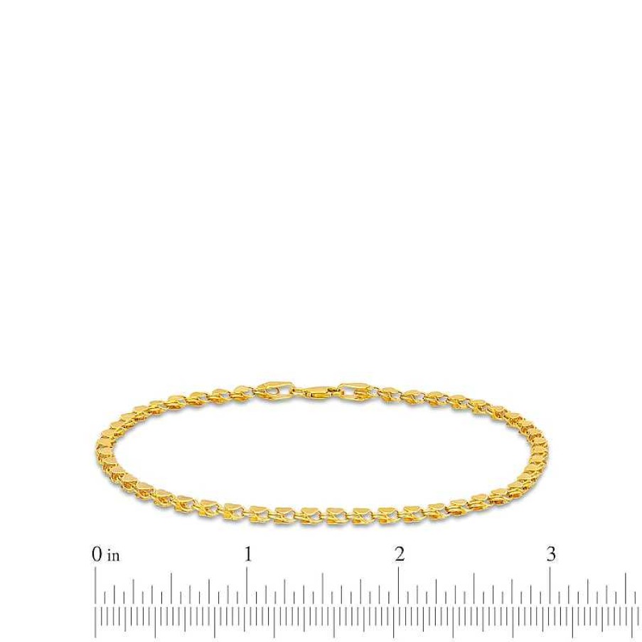 Zales Mirror Heart Anklet In 10K Gold - 9.0" Bracelets