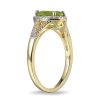 Zales Pear-Shaped Peridot And White Lab-Created Sapphire Ring In Sterling Silver With 18K Gold Plate Rings