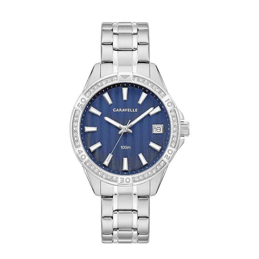 CARAVELLE Ladies' Caravelle By Bulova Aqualuxx Crystal Accent Watch With Blue Dial (Model: 43M122) Watches