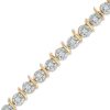 Zales 3/8 Ct. T.W. Diamond "S" Line Bracelet In 10K Gold Bracelets