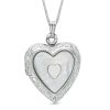 Zales Mother-Of-Pearl Heart Locket In Sterling Silver Necklaces