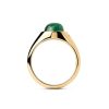 Zales Pdpaola At Zales 8.0Mm Green Aventurine Solitaire Ring In Sterling Silver With 18K Gold Plate Rings