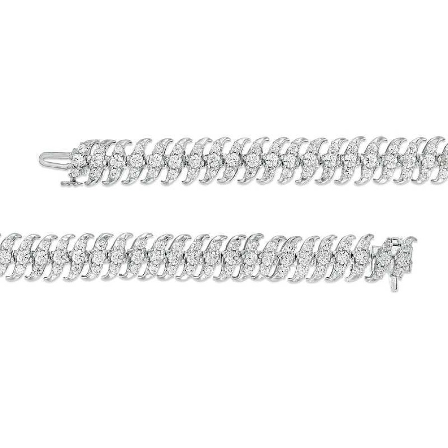 Zales 5 Ct. T.W. Diamond Multi-Row Bracelet In Sterling Silver Bracelets