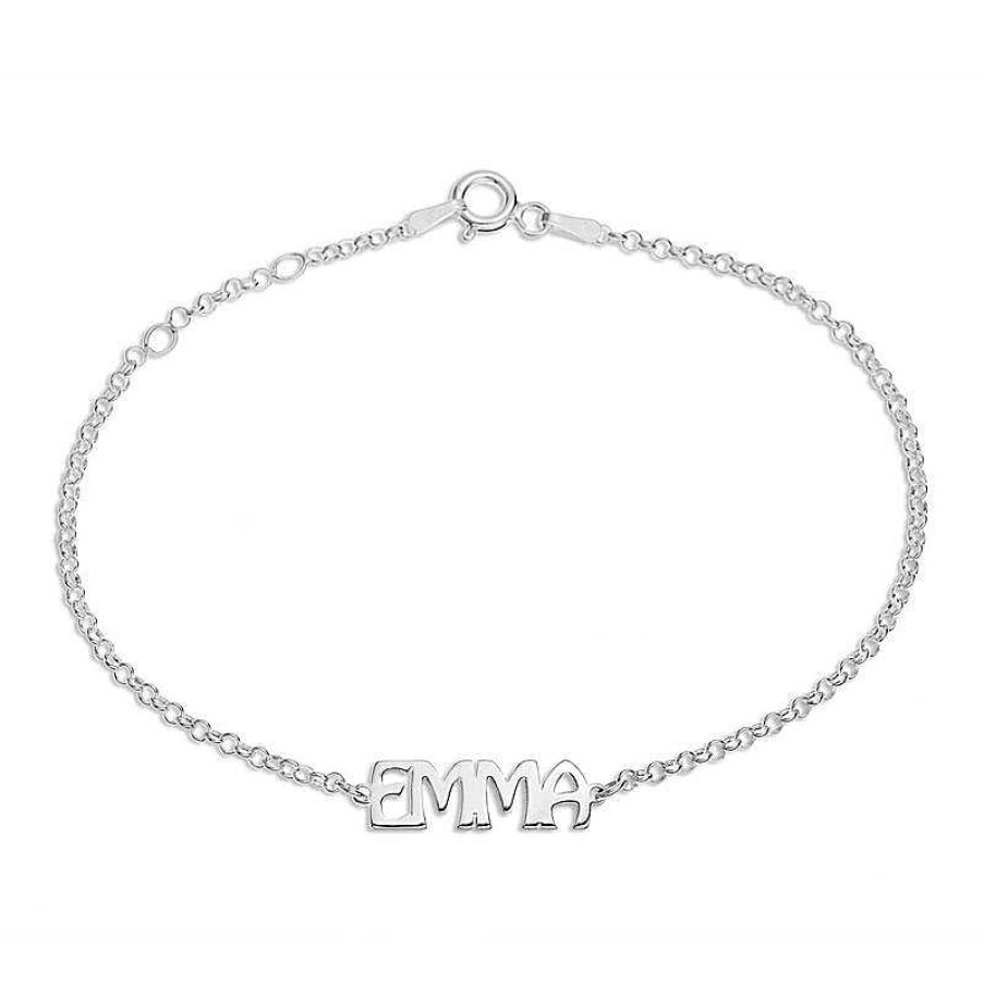 Zales Uppercase Name Bracelet In Sterling Silver (1 Line) - 8" Bracelets