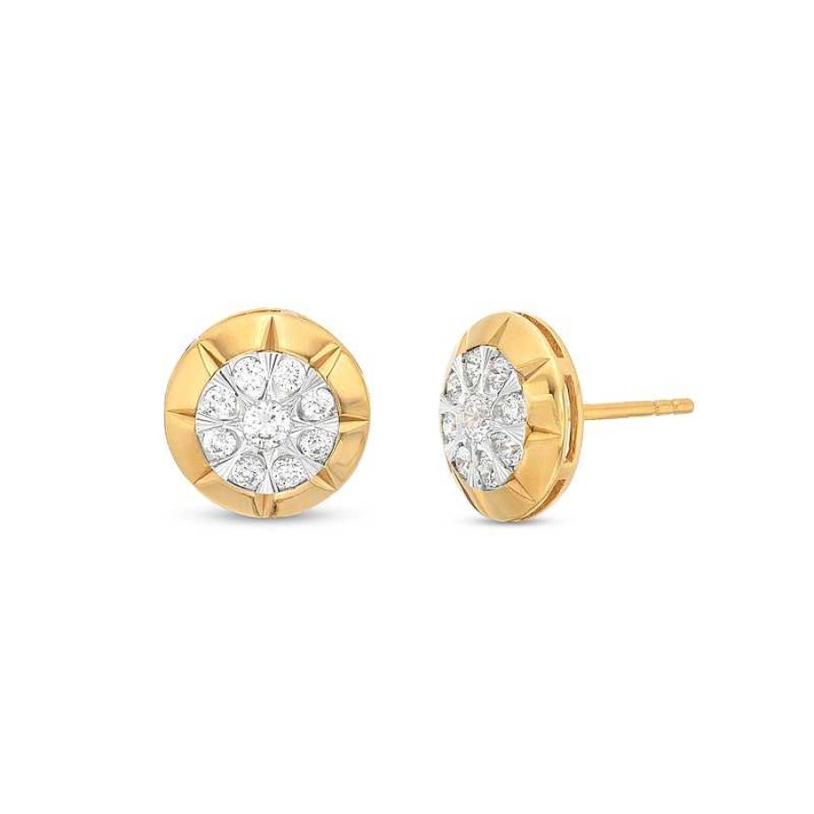 Zales 1/2 Ct. T.W. Multi-Diamond Stud Earrings In 10K Two-Tone Gold Earrings