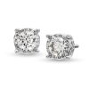 Zales 1 Ct. T.W. Diamond Gallery Frame Stud Earrings In 14K White Gold (J/I3) Earrings