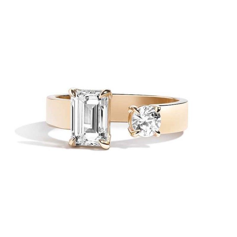 Zales Zales X Shahla 1-5/8 Ct. T.W. Certified Lab-Created Diamond Gap Toi Et Moi Engagement Ring In 14K Gold (F/Vs2) Rings