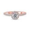 Zales Certified Lab-Created Diamond Center Stone 3/4 Ct. T.W. Frame Engagement Ring In 14K Rose Gold (F/Vs2) Rings