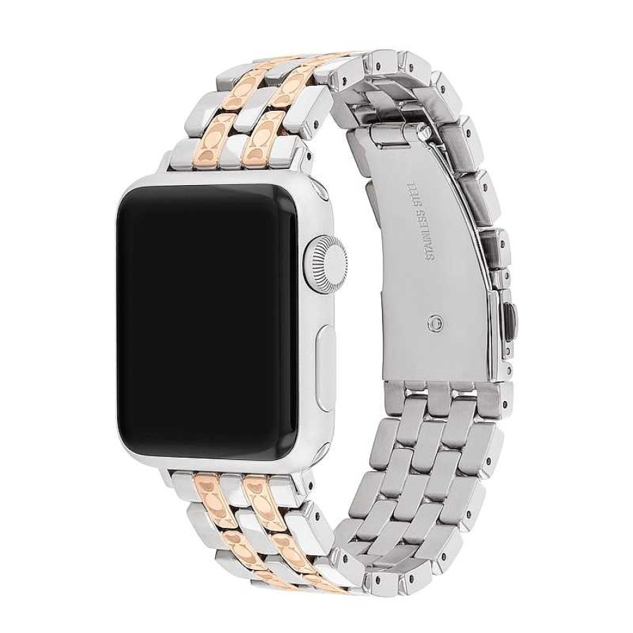 Coach Ladies' Coach Apple Watch Straps Two-Tone Interchangeable Replacement Band Smart Watch Attachment (Model: 14700244) Watches