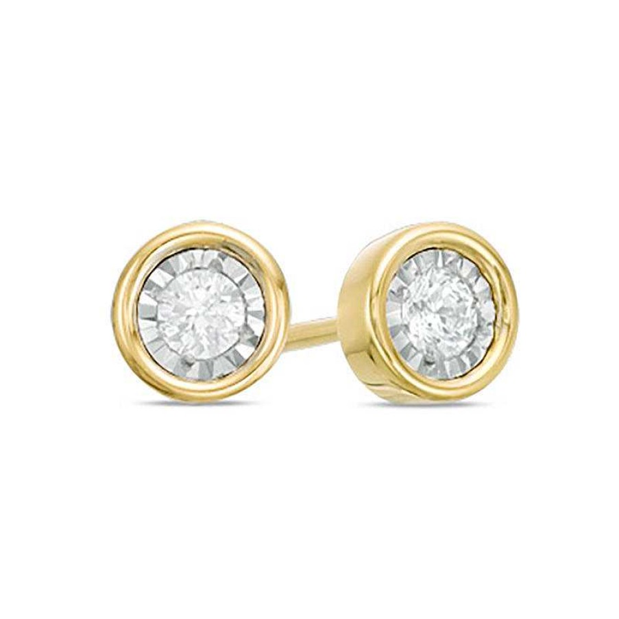 Zales 1/8 Ct. T.W. Diamond Solitaire Stud Earrings In 10K Gold (I/I3) Earrings