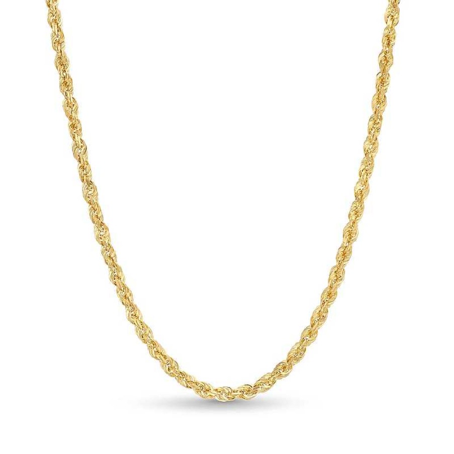 Zales 3.8Mm Diamond-Cut Glitter Rope Chain Necklace In Solid 10K Gold - 20" Necklaces