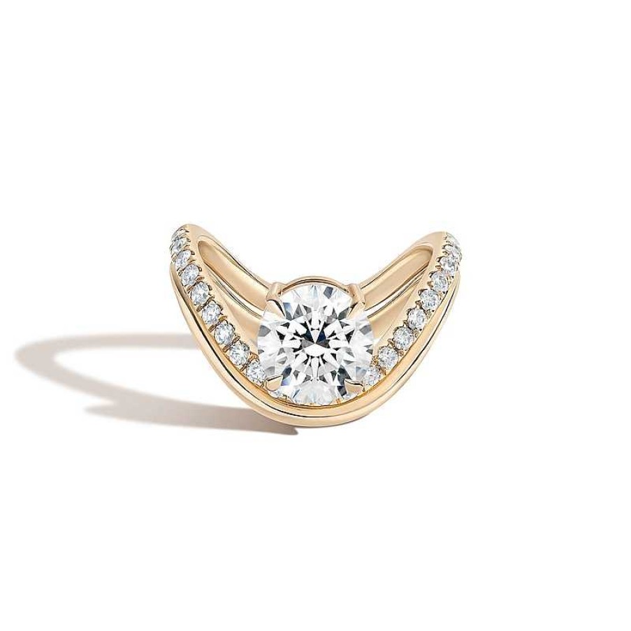 Zales Zales X Shahla 2-1/3 Ct. T.W. Certified Lab-Created Diamond Zaha Dip Pav Engagement Ring In 14K Gold (F/Vs2) Rings