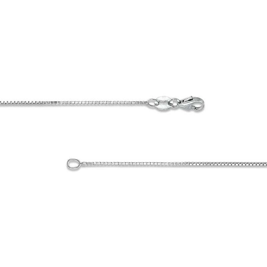 Zales 0.7Mm Box Chain Necklace In Solid 14K White Gold - 18" Necklaces