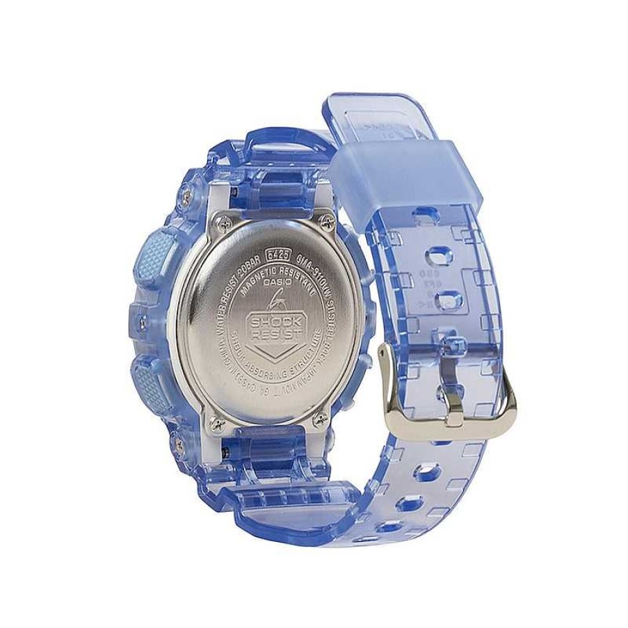 Casio Ladies' Casio G-Shock S Series Clear Periwinkle Resin Watch With Silver-Tone Dial (Model: Gmas110Vw-6A) Watches