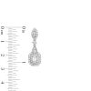 Zales 1-1/2 Ct. T.W. Emerald-Cut Lab-Created Diamond Drop Earrings In 10K White Gold Earrings