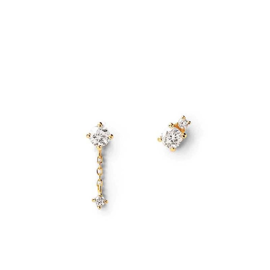 Zales Pdpaola At Zales 1/5 Ct. T.W. Lab-Created Diamond Duo Mismatch Drop And Stud Earrings In 18K Gold Earrings