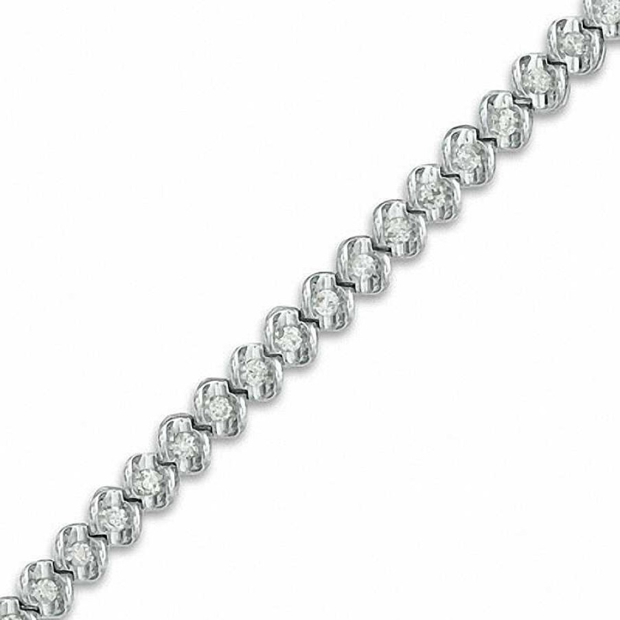 Zales Previously Owned - 1 Ct. T.W. Diamond Bracelet In 10K White Gold - 7.25" Bracelets