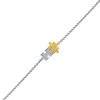 Zales 1/20 Ct. T.W. Diamond Puzzle Piece Anklet In Sterling Silver And 10K Gold 10" Bracelets