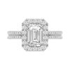 Zales 2-5/8 Ct. T.W. Emerald-Cut Certified Lab-Created Diamond Frame Double Row Engagement Ring In 14K White Gold (F/Si2) Rings