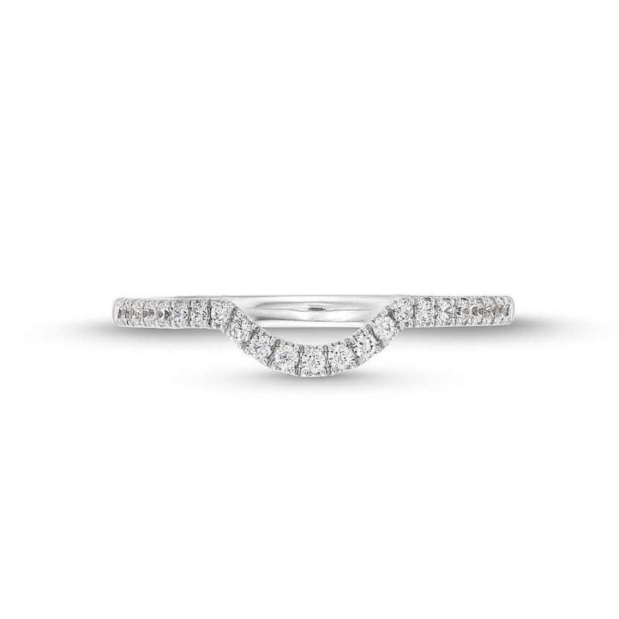 Zales 1/6 Ct. T.W. Diamond Contour Anniversary Band In 14K White Gold Rings