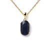 Zales Pdpaola At Zales Oval Blue Sandstone Luck Bead Charm In Sterling Silver With 18K Gold Plate Necklaces