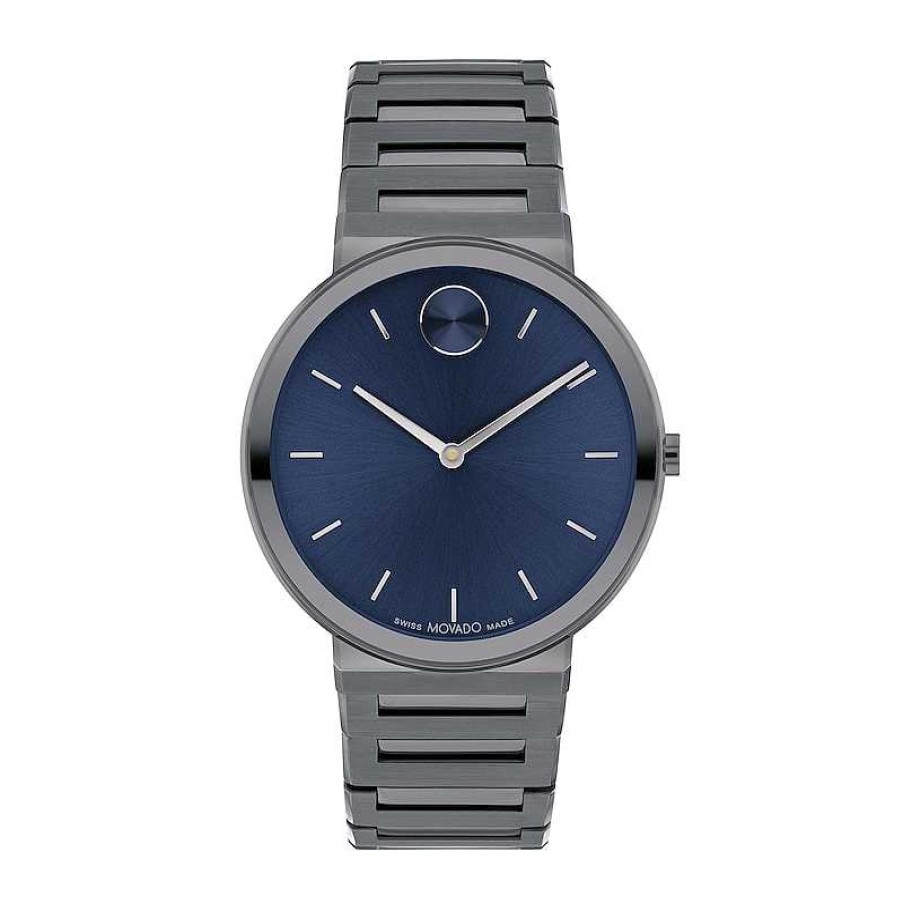 Movado Men'S Movado Bold Horizon Grey Ip Watch With Blue Dial (Model: 3601076) Watches