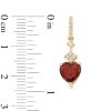 Zales Heart-Shaped Rhodolite Garnet And 1/5 Ct. T.W. Diamond Drop Earrings In 10K Gold Earrings