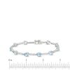 Zales Pear-Shaped Blue Lab-Created Spinel And White Lab-Created Sapphire Station Line Bracelet In Sterling Silver - 7.25" Bracelets