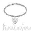 Zales Engravable Your Own Handwriting Heart Charm Bracelet In Sterling Silver (1 Image) - 7.5" Bracelets