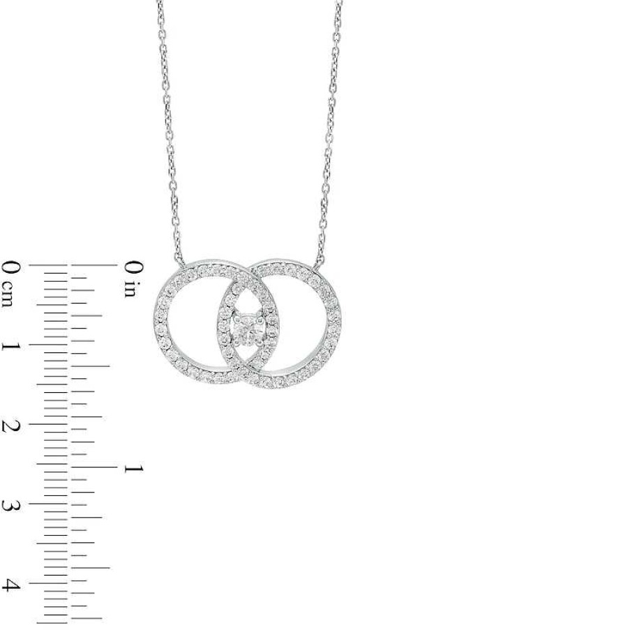 Zales You Me Us 1 Ct. T.W. Diamond Interlocking Circles Necklace In 10K White Gold 19" Necklaces