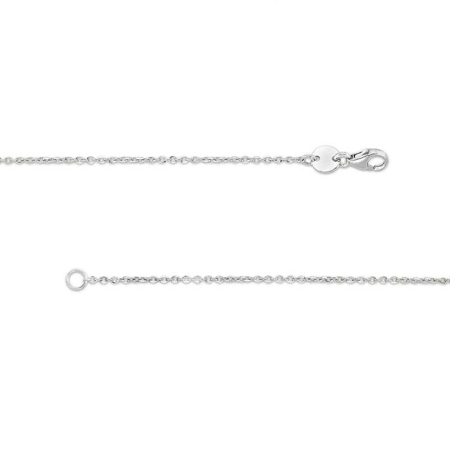 Zales Diamond-Cut 1.2Mm Cable Chain Necklace In Solid 14K White Gold - 18" Necklaces