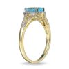 Zales Pear-Shaped Swiss Blue Topaz And White Lab-Created Sapphire Ring In Sterling Silver With 18K Gold Plate Rings