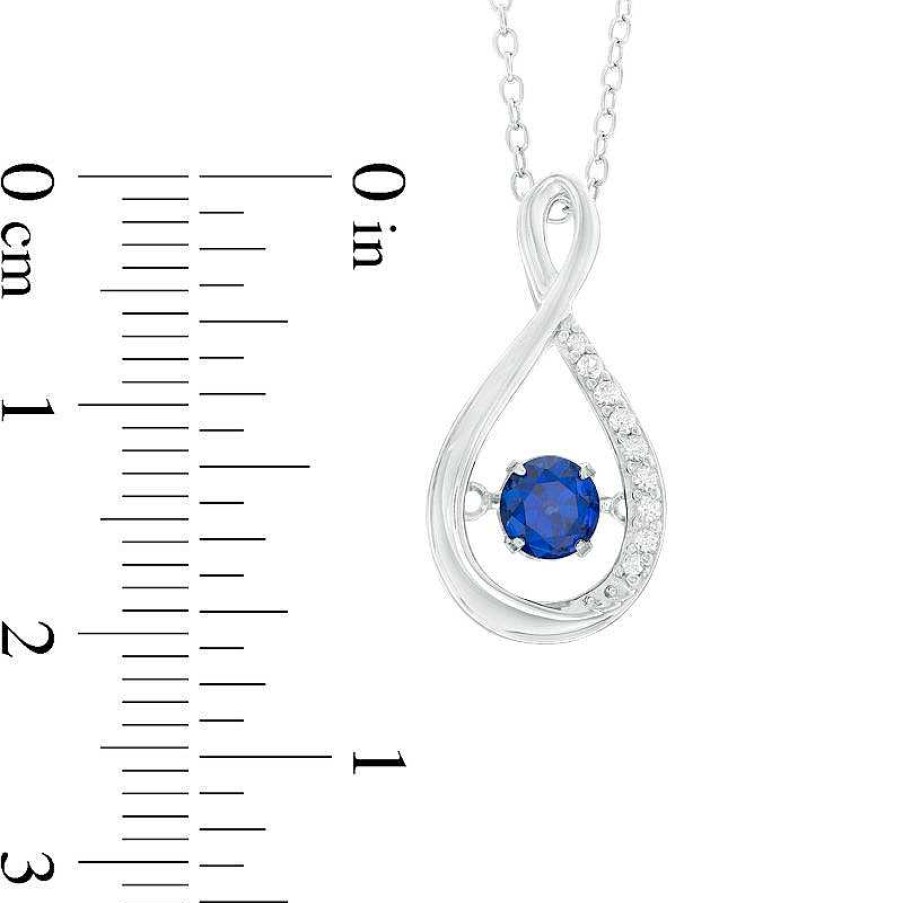 Zales 5.0Mm Lab-Created Blue And White Sapphire Infinity Pendant In Sterling Silver Necklaces