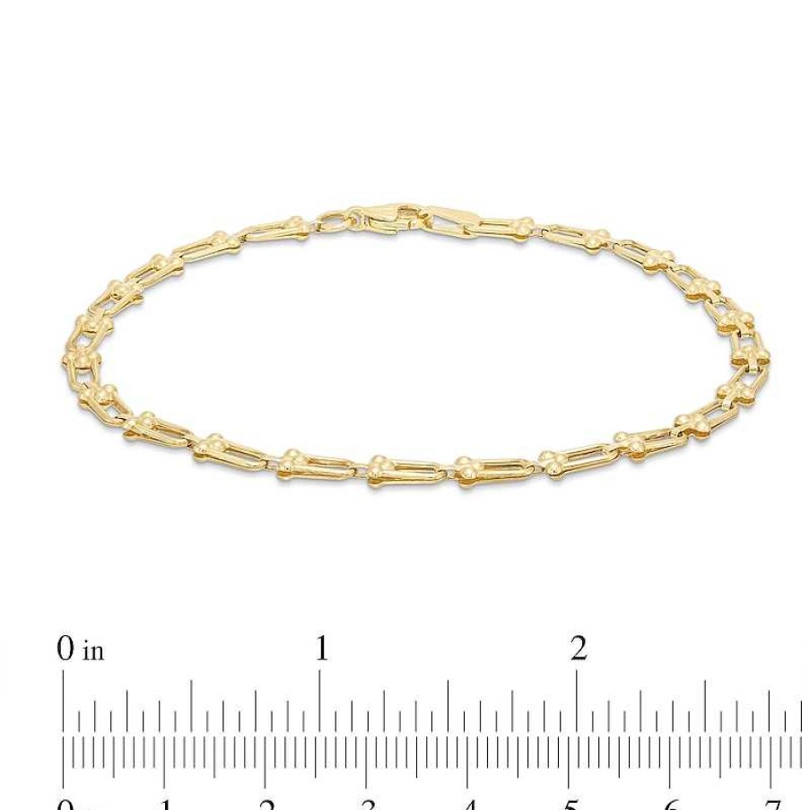 Zales Stirrup Link Bracelet In Hollow 10K Gold - 7.5" Bracelets