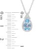 Zales Pear-Shaped Blue Lab-Created Spinel And White Lab-Created Sapphire Frame Split Bail Pendant In Sterling Silver Necklaces