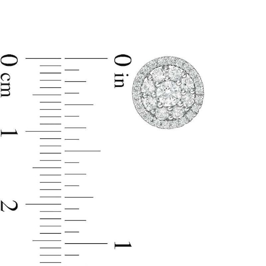 Zales 1 Ct. T.W. Certified Lab-Created Diamond Double Frame Stud Earrings In 14K White Gold (F/Si2) Earrings