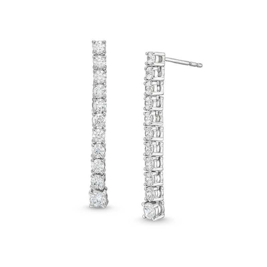 Zales 1 Ct. T.W. Journey Certified Lab-Created Diamond Drop Earrings In 10K White Gold (I/I1) Earrings