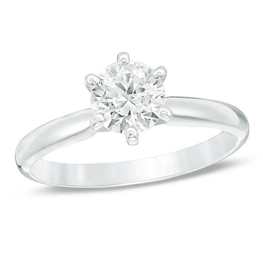 Zales 1 Ct. Certified Diamond Solitaire Engagement Ring In 14K White Gold (I/I2) Rings