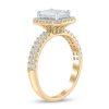 Zales Certified Emerald-Cut Lab-Created Diamond Center Stone 2 Ct. T.W. Double Row Engagement Ring In 14K Gold (F/Vs2) Rings