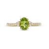 Zales Oval Peridot And 1/10 Ct. T.W. Diamond Ring In 10K Gold Rings