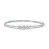 Zales 1 Ct. T.W. Hexagon Multi-Diamond Three Stone Bangle In 10K White Gold Bracelets