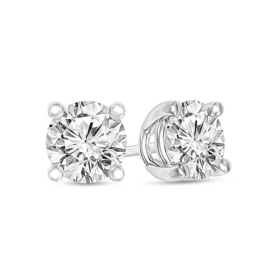 Zales 1/3 Ct. T.W. Certified Diamond Solitaire Stud Earrings In 14K White Gold (I/Si2) Earrings