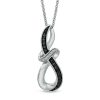 Zales Enhanced Black And White Diamond Accent Abstract Infinity Pendant In Sterling Silver Necklaces