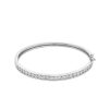 Zales 1/2 Ct. T.W. Diamond Lined Bangle In Sterling Silver Bracelets